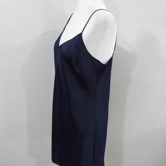 J Crew Navy Mini Navy Satin Slip Dress Adjustable Straps Sweetheart Neck Size 10 - Picture 7 of 10